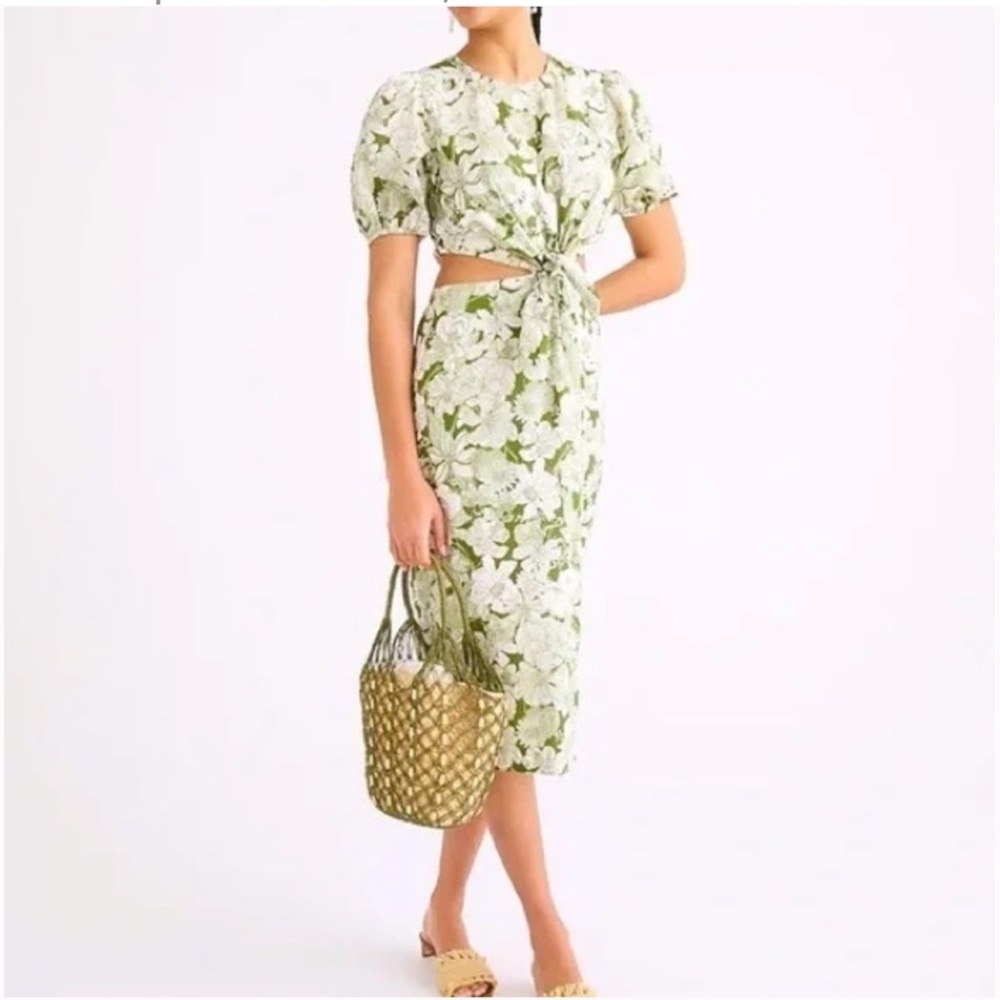 J. Crew x Liberty London Floral Linear CutOut Dress Size 0 NWOT